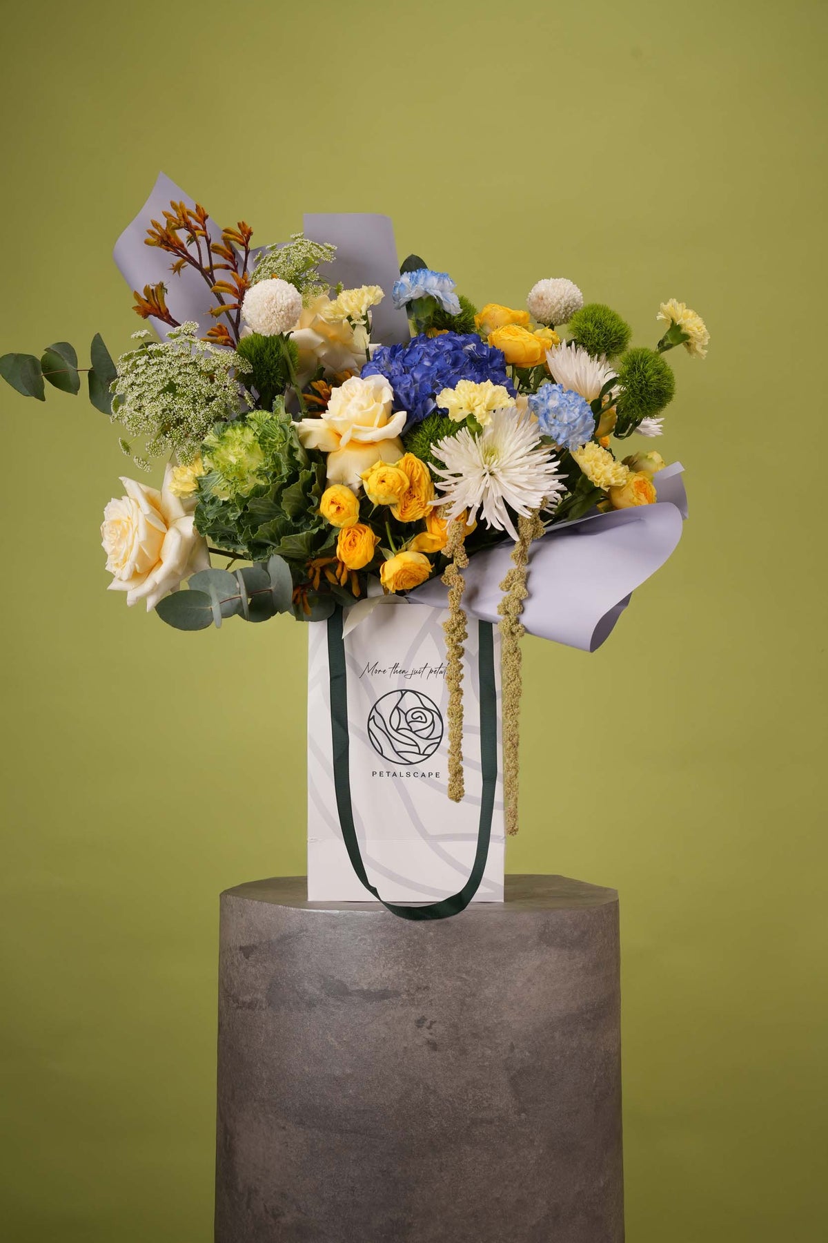 Celestial Horizon – Cobalt & Gold Gift Bag Bouquet