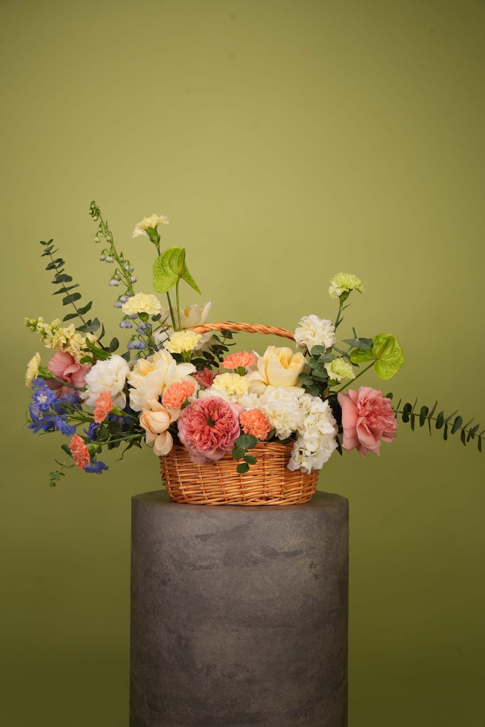 Pastel Garden Flower Basket