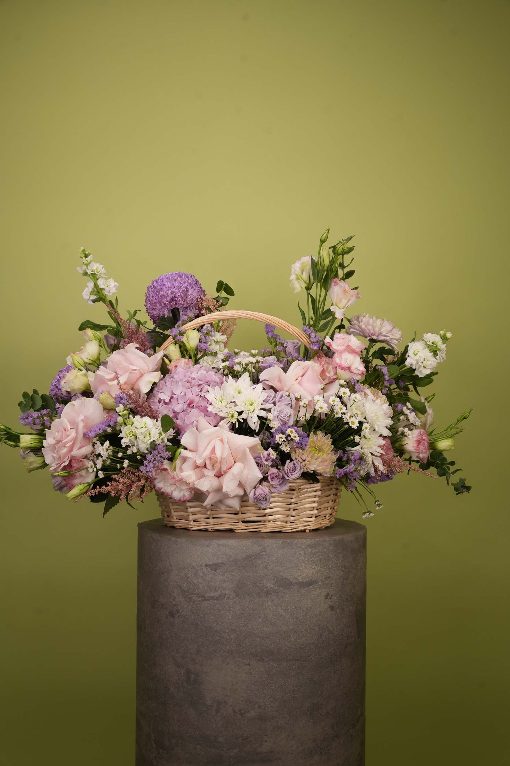 Lavender Blush Garden Flower Basket