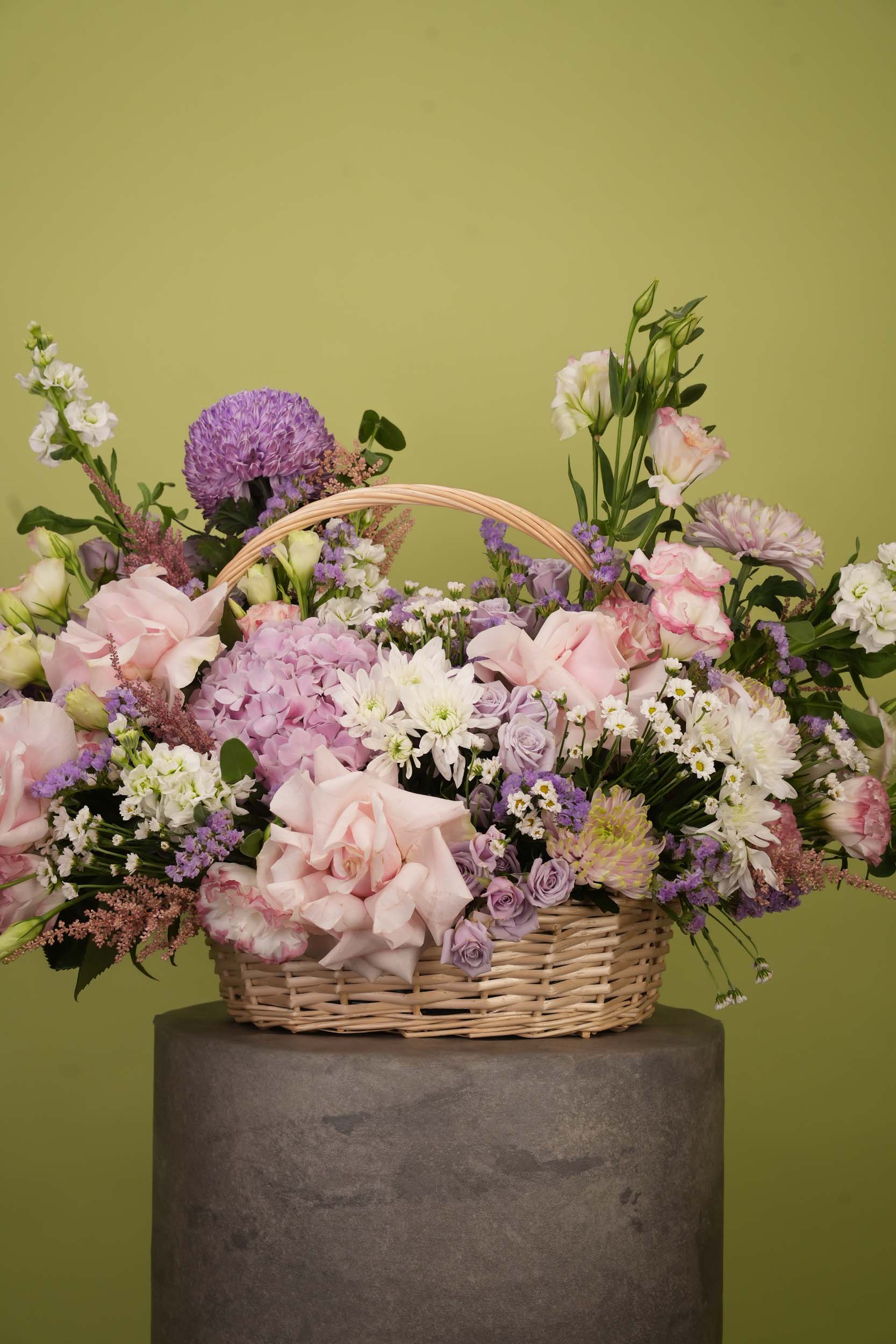 Lavender Blush Garden Flower Basket
