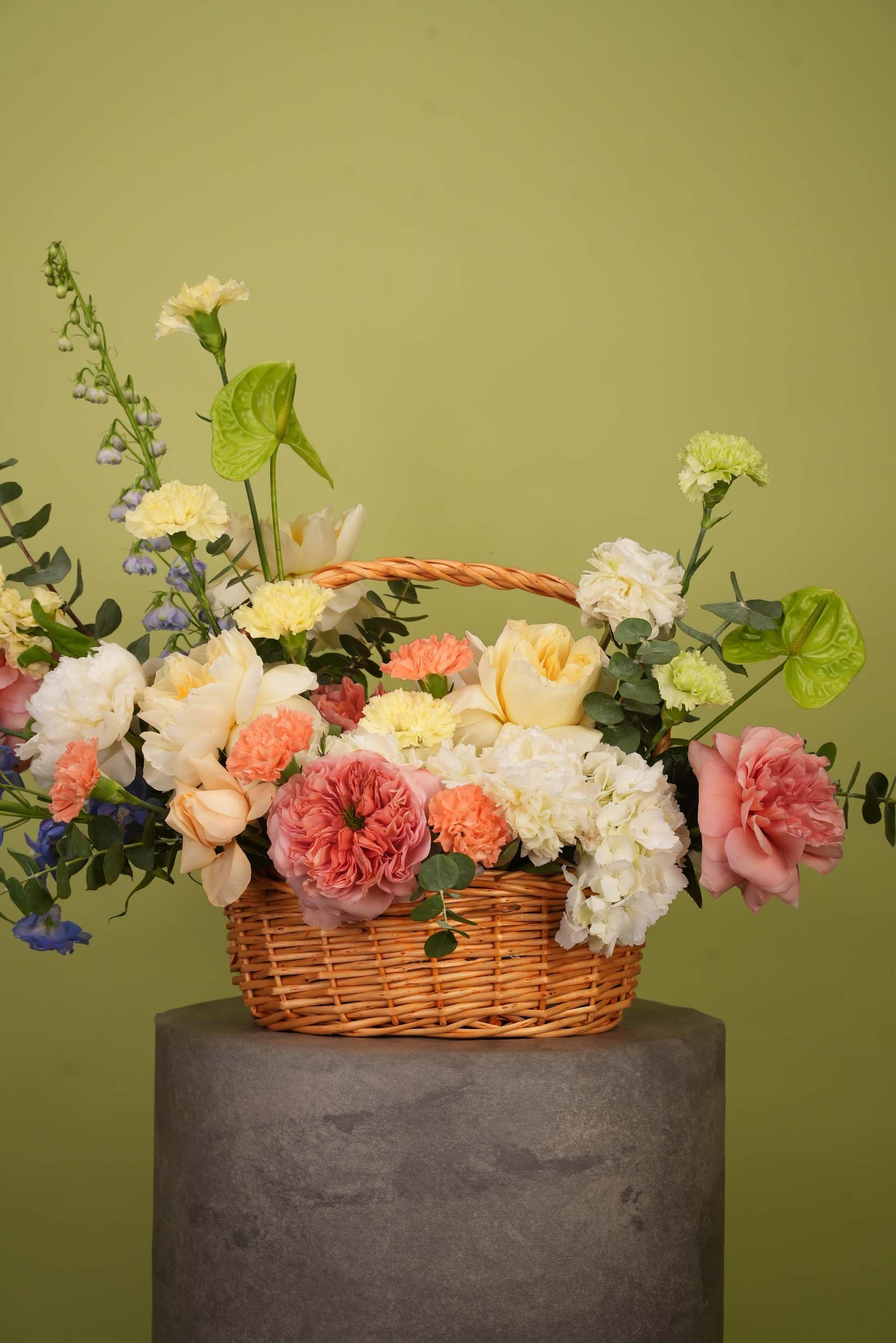 Peach Blossom Garden Flower Basket