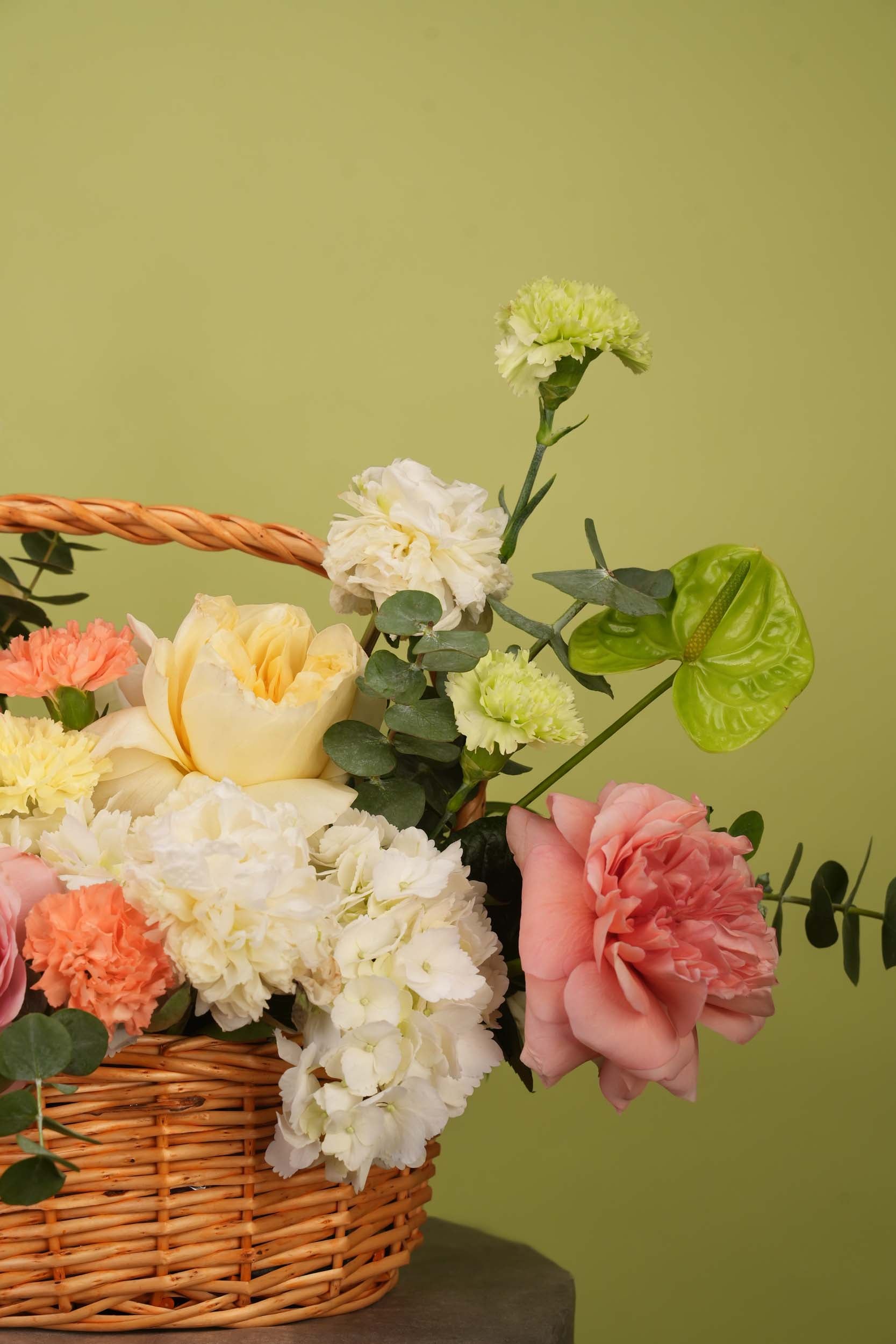 Peach Blossom Garden Flower Basket
