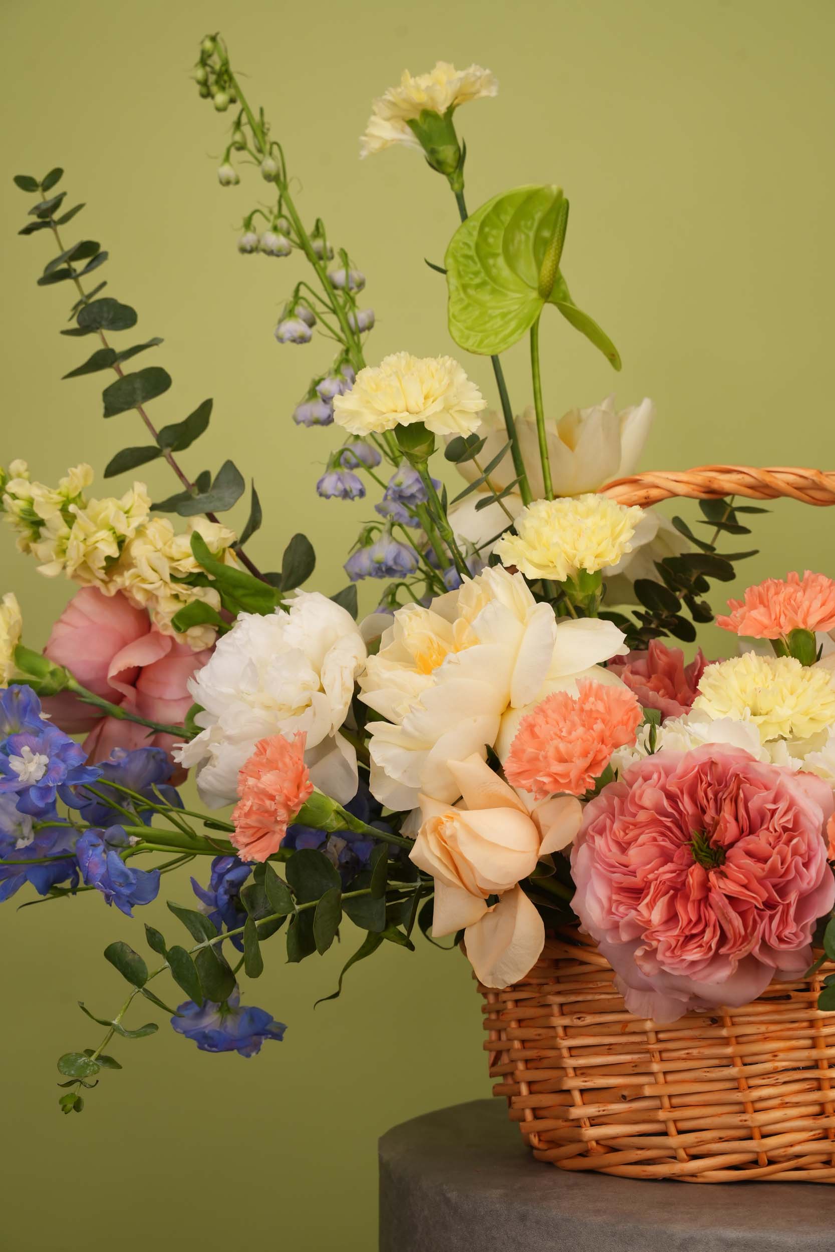 Peach Blossom Garden Flower Basket