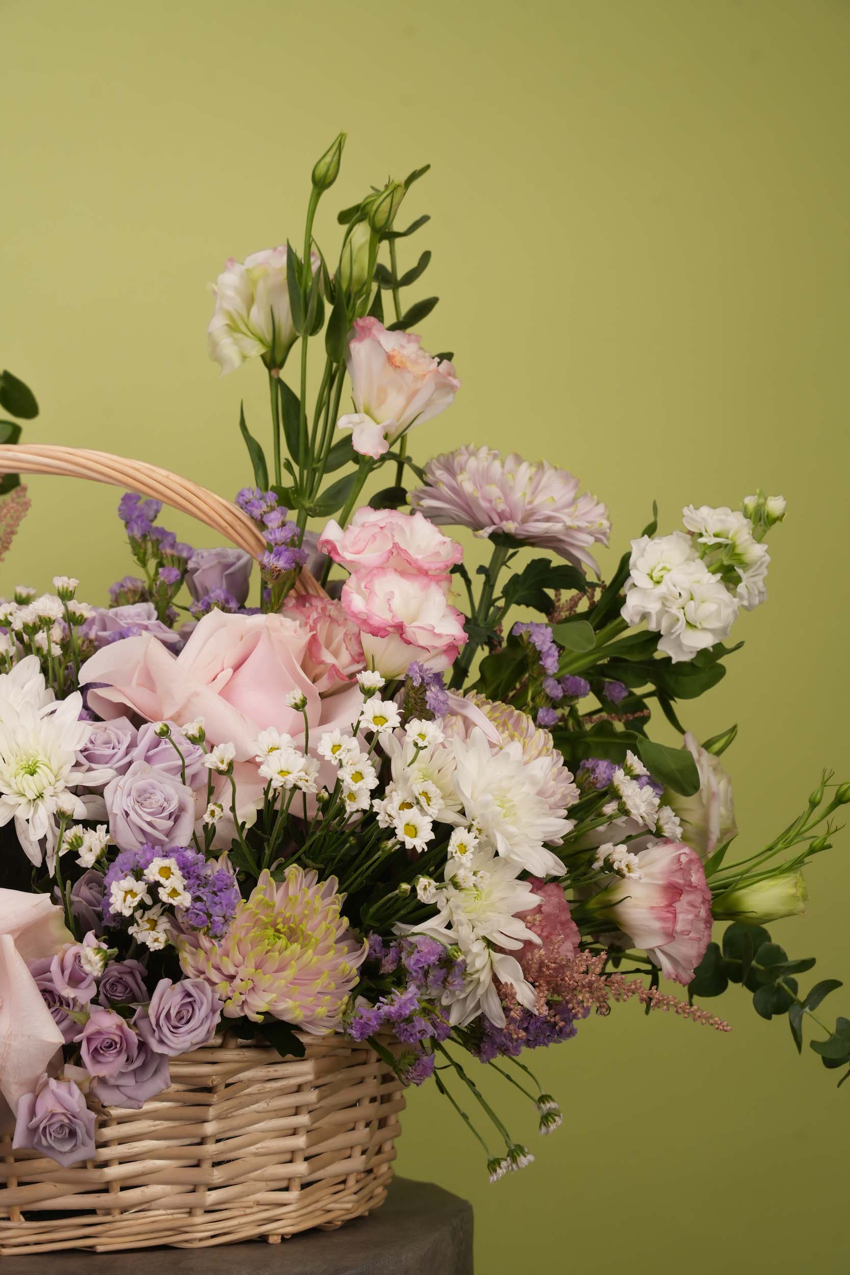 Lavender Blush Garden Flower Basket