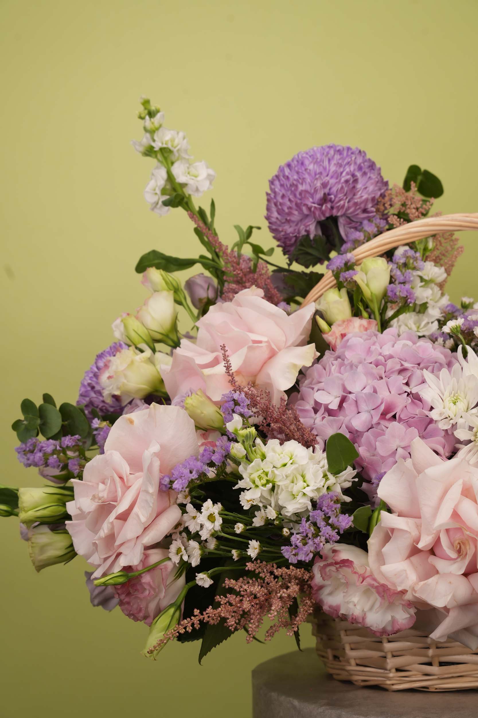 Lavender Blush Garden Flower Basket