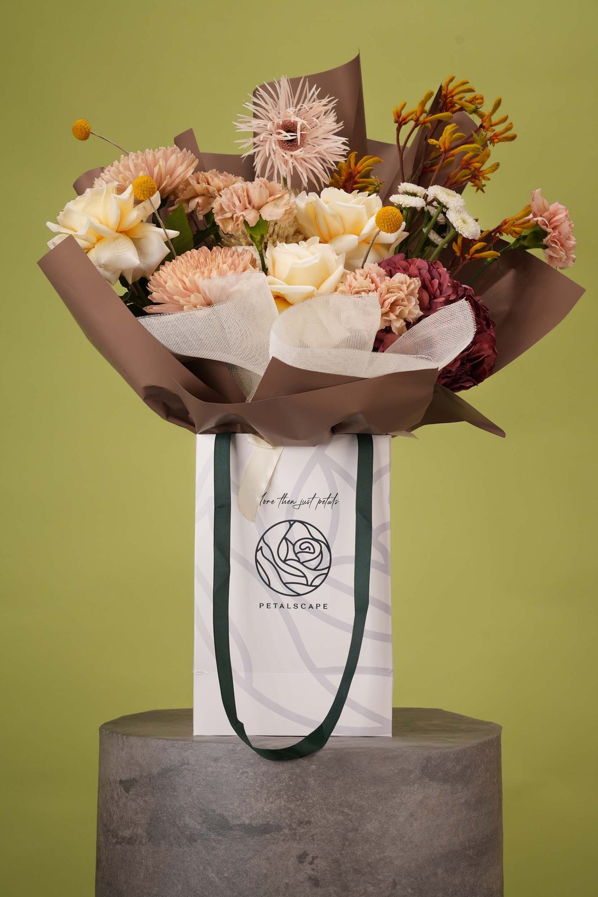 Autumn Solstice – Terracotta & Ochre Gift Bag Bouquet