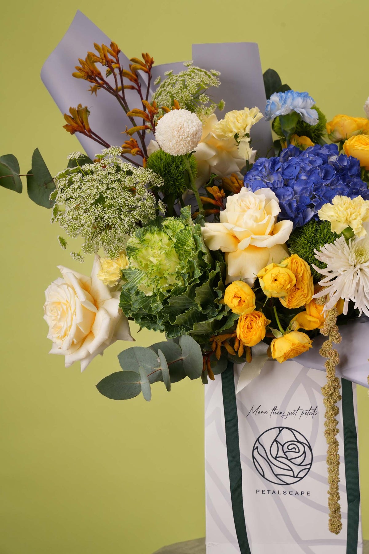 Celestial Horizon – Cobalt & Gold Gift Bag Bouquet
