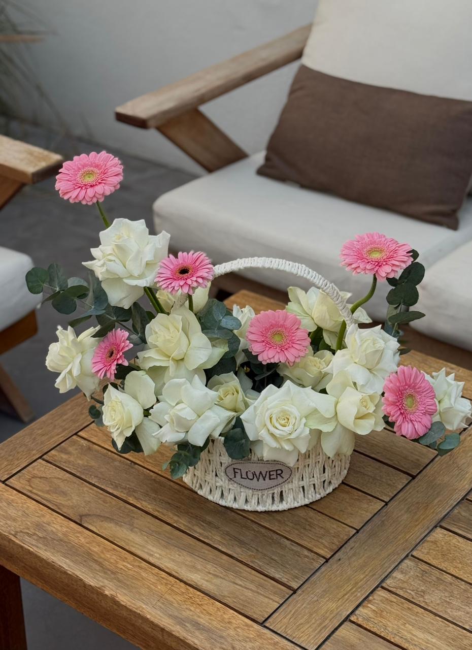 Pink Poise Flower Basket