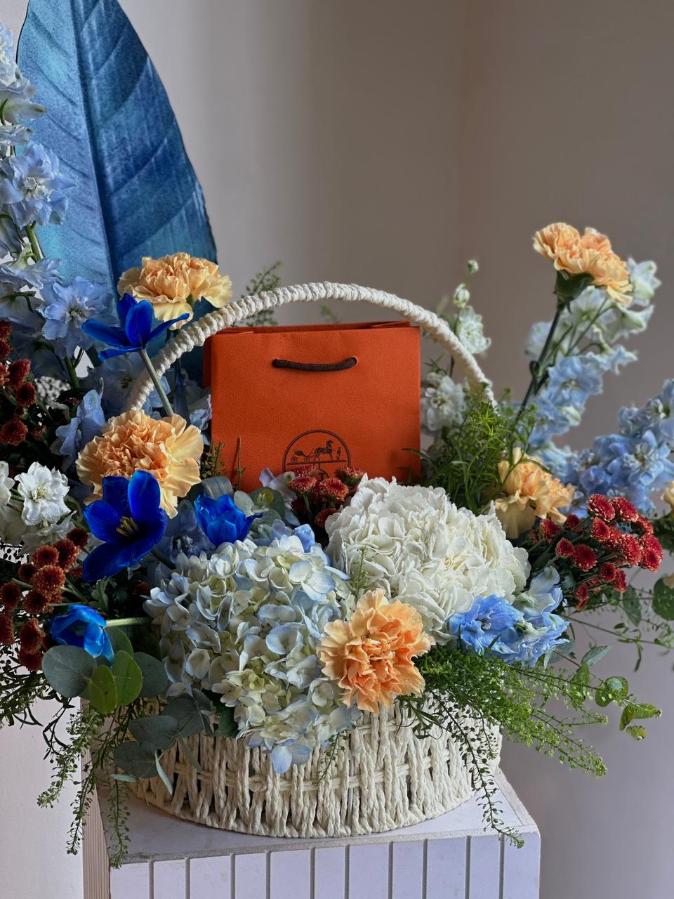 Blush Bloom Flower Basket