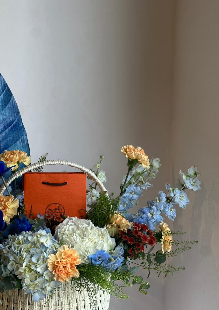 Blush Bloom Flower Basket