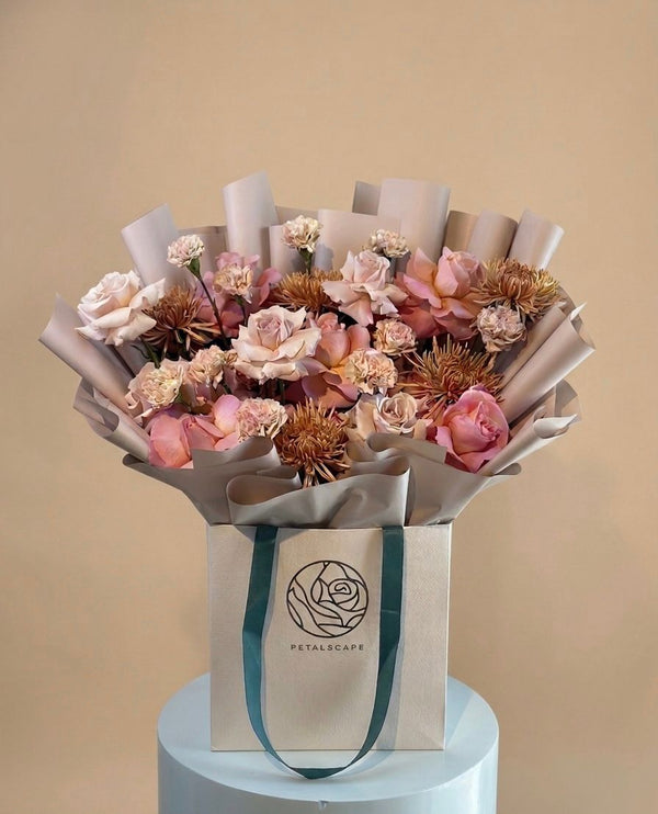 PEACH BLOOM FLOWER BOUQUET